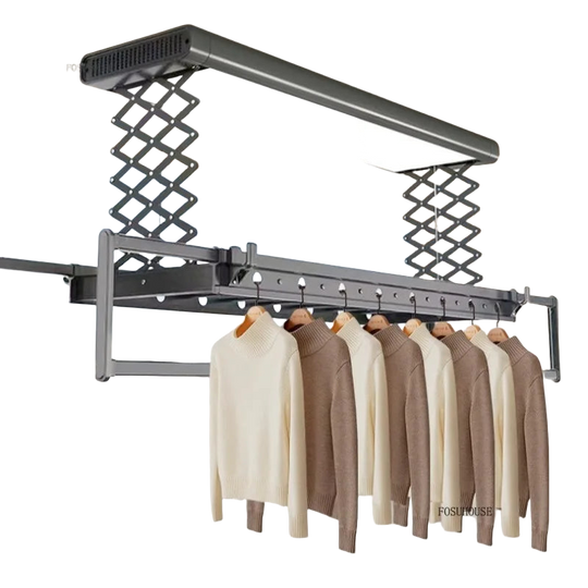 Tendedero de Ropa Eléctrico con Control Remoto, Aleación de Aluminio, Plegable con Luz para Balcón