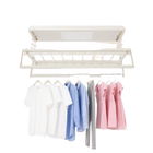 Tendedero de Ropa Eléctrico Retráctil de Techo con LED, 8+2 Varillas, Carga 35kg, Control Remoto, Plegable para Lavandería y Balcón