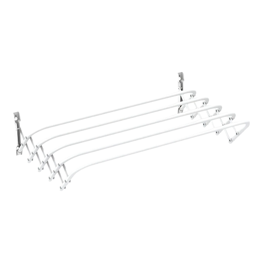 Tendedero de Ropa Extensible Blanco Karawan - 80cm, 4m Útiles, Acero Inoxidable, Plegable