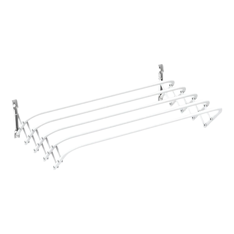 Tendedero de Ropa Extensible Blanco Karawan - 80cm, 4m Útiles, Acero Inoxidable, Plegable