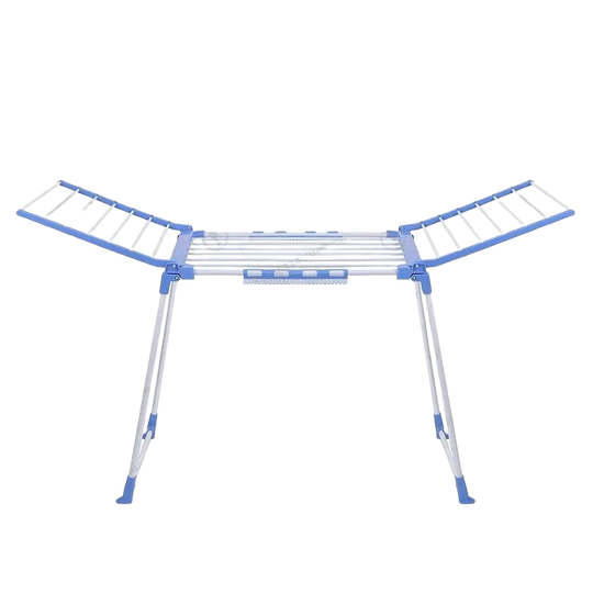 Tendedero de ropa metálico plegable en forma de ala, vertical y fácil de instalar