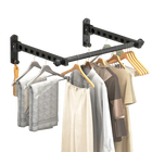 Tendedero de Ropa para Balcón Sin Perforación, Plegable y Oculto, Montaje en Pared