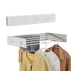 Tendedero de Ropa Plegable Blanco para Balcón, Montaje en Pared, Invisible