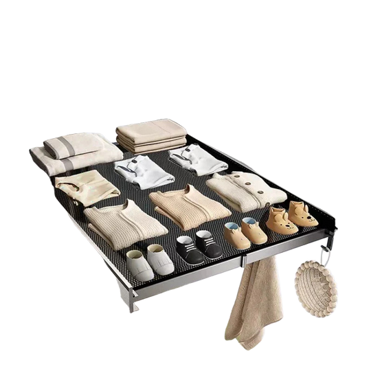 Tendedero de Ropa Plegable con Gancho y Red Ajustable para Balcón, Colgar Zapatos, Calcetines, Ahorro de Espacio, Sobre Puerta