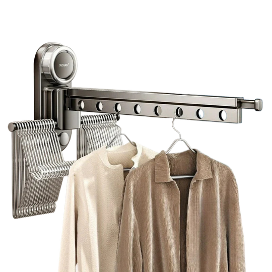 Tendedero de ropa plegable con ventosa de pared, secador portátil y colgador