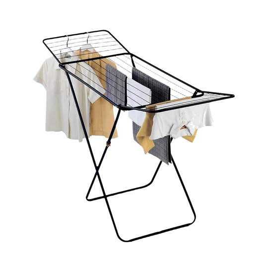 Tendedero de ropa plegable Criscolor - Secador metálico independiente 180x50x105 cm con alas extensibles, alta capacidad, diseño compacto, ideal para