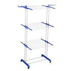 Tendedero de Ropa Plegable de 4 Niveles, Kynley Acero Inoxidable Vertical con Ruedas para Uso Interior y Exterior, Estable y Plegable, Ideal para Seca