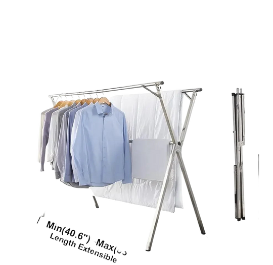 Tendedero de Ropa Plegable de Acero Inoxidable - Compacto y Fácil Almacenamiento
