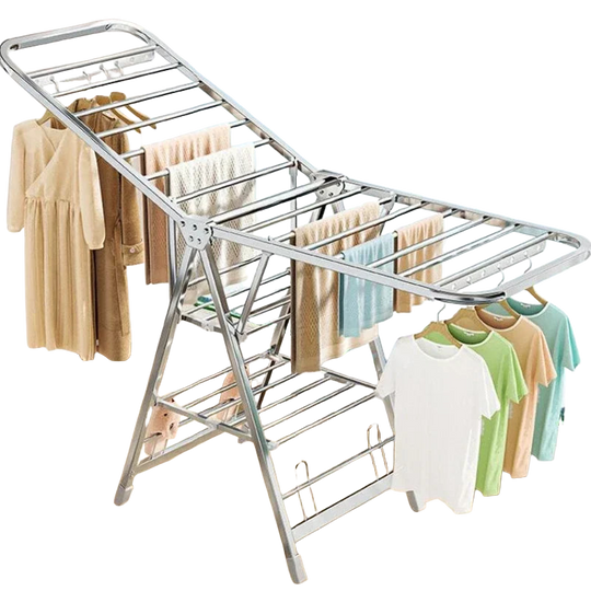 Tendedero de Ropa Plegable de Acero Inoxidable Multifuncional para Balcón