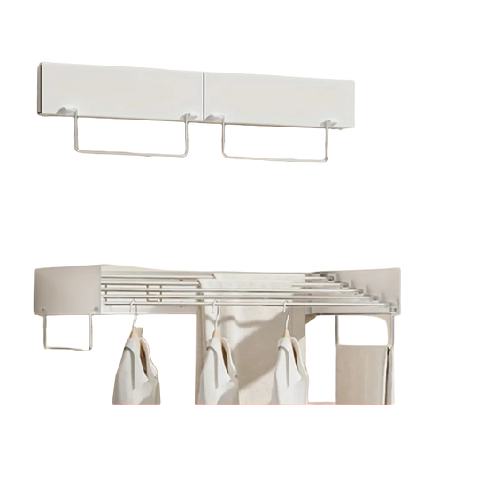 Tendedero de Ropa Plegable de Acero Inoxidable para Pared - Colgador Retráctil para Interior, Balcón y Viaje