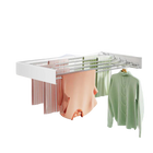 Tendedero de Ropa Plegable de Acero Inoxidable, Montaje en Pared, Ahorra Espacio para Balcón e Interior