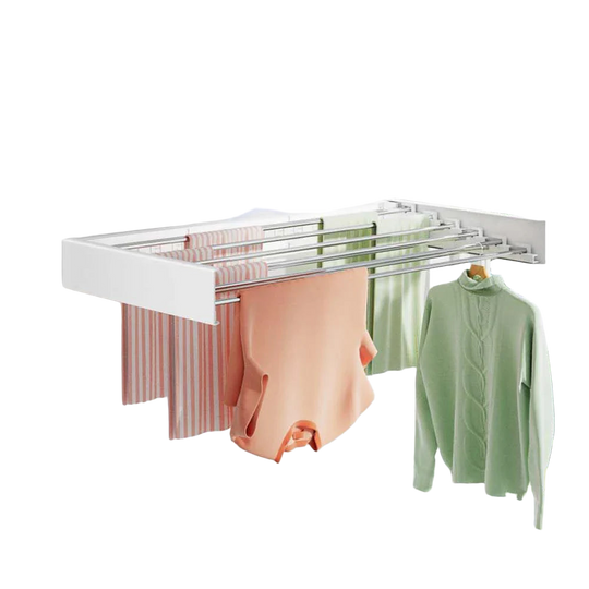 Tendedero de Ropa Plegable de Acero Inoxidable, Montaje en Pared, Ahorra Espacio para Balcón e Interior