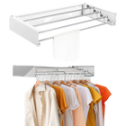 Tendedero de Ropa Plegable de Acero Inoxidable, Montaje en Pared, para Balcón, Viaje e Interior - Barra para Toallas Colapsable