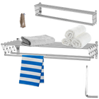 Tendedero de Ropa Plegable de Acero Inoxidable, Retráctil para Pared, Secador de Toallas para Balcón y Baño