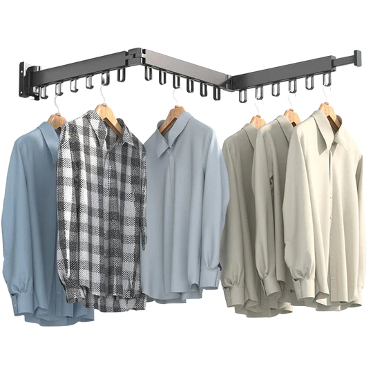 Tendedero de Ropa Plegable de Aleación de Aluminio, Retráctil y Montaje en Pared para Balcón, Dormitorio, Cocina, Sala de Estar