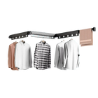 Tendedero de ropa plegable de aluminio extensible con ventosa - Negro