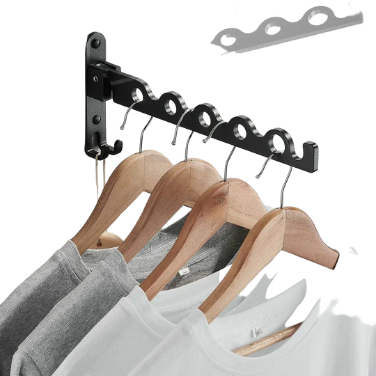 Tendedero de Ropa Plegable de Aluminio Negro para Balcón - Ahorro de Espacio