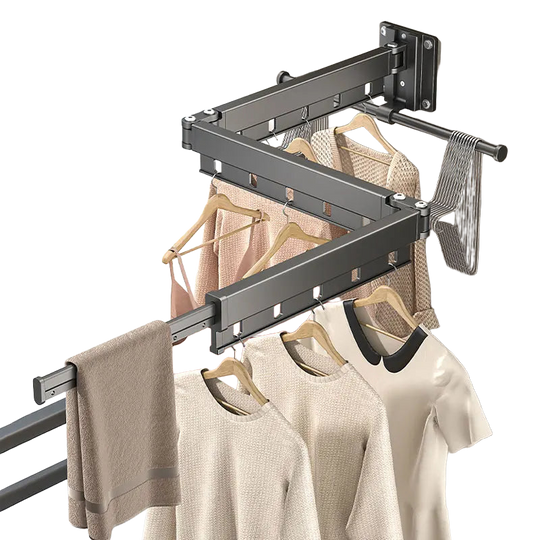 Tendedero de Ropa Plegable de Aluminio, Secador de Pared Plegable, Ahorrador de Espacio