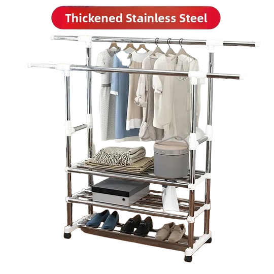 Tendedero de Ropa Plegable de Interior - Una Barra, Organizador de Plástico para Dormitorio