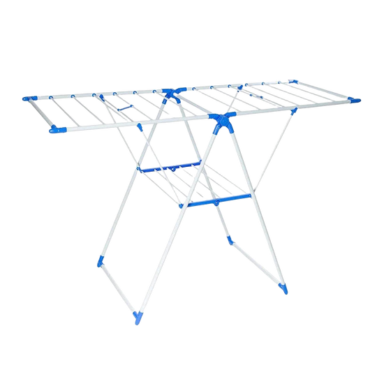 Tendedero de Ropa Plegable de Metal con Alas, Ajustable 3 Alturas, 155 x 60 cm, Acero Inoxidable, Ligero, Ahorra Espacio, Ideal para Secado Interior/E