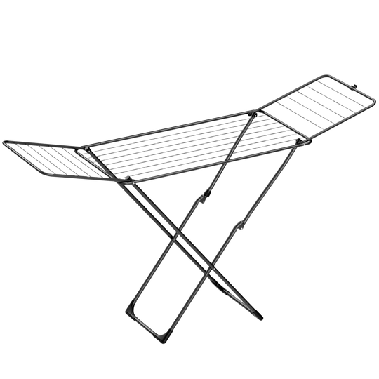 Tendedero de Ropa Plegable de Metal, 50 x 182 x 102.5 cm, 18 m de Espacio de Secado, Plegable, Uso Interior/Exterior, Negro