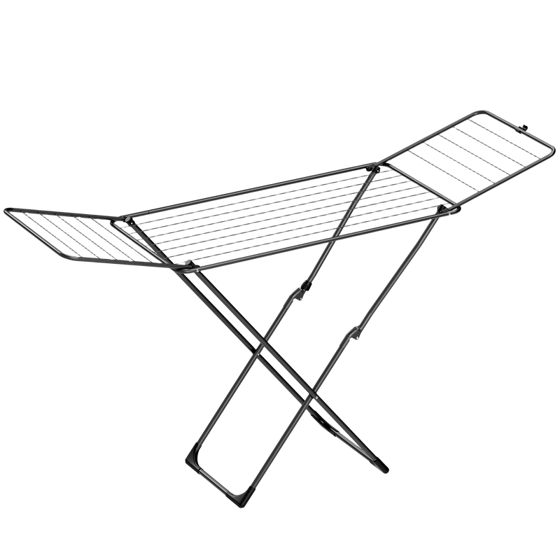 Tendedero de Ropa Plegable de Metal, 50 x 182 x 102.5 cm, 18 m de Espacio de Secado, Plegable, Uso Interior/Exterior, Negro