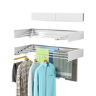 Tendedero de Ropa Plegable de Pared con 5 Varillas de Aluminio, 80cm/1m, 60lb