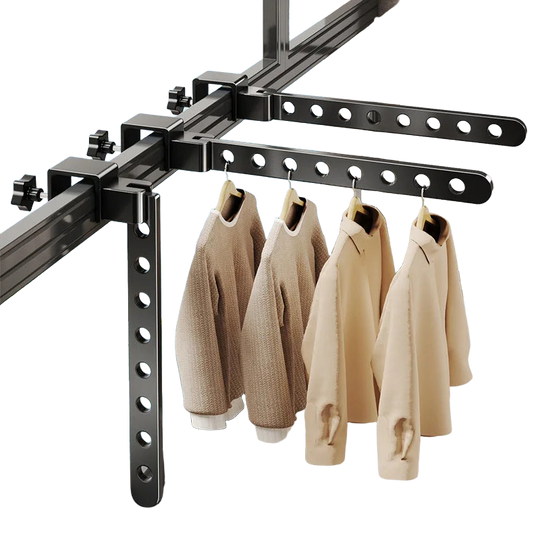 Tendedero de Ropa Plegable de Pared WV con Protección de Seguridad para Balcón y Ventana