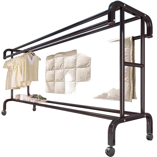 Tendedero de Ropa Plegable de Pie para Balcón - Secador de Edredones y Ropa Interior