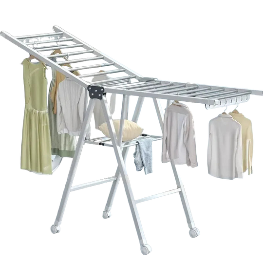 Tendedero de ropa plegable de suelo a techo para balcón, hogar, bebé y exterior