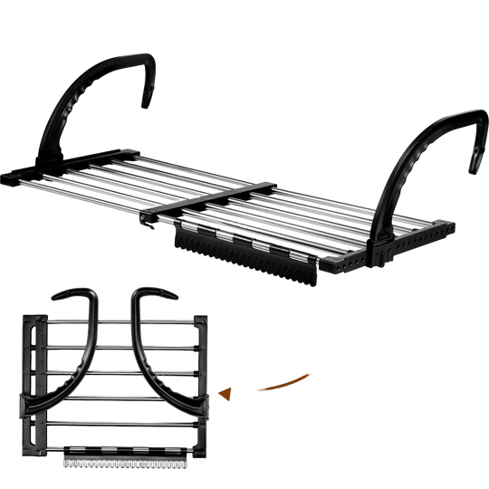Tendedero de Ropa Plegable Extensible de Acero Inoxidable para Radiador, Balcón y Ventana