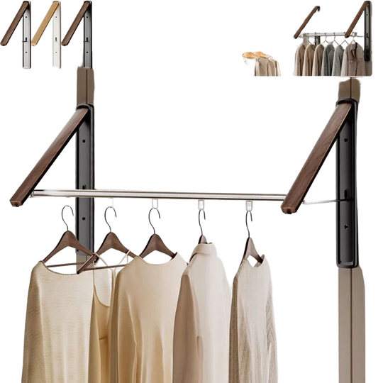 Tendedero de ropa plegable invisible extensible para pared sin taladro
