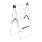 Tendedero de Ropa Plegable Metálico con Pinzas para Calcetines, Ajustable en Altura, para Interior y Exterior
