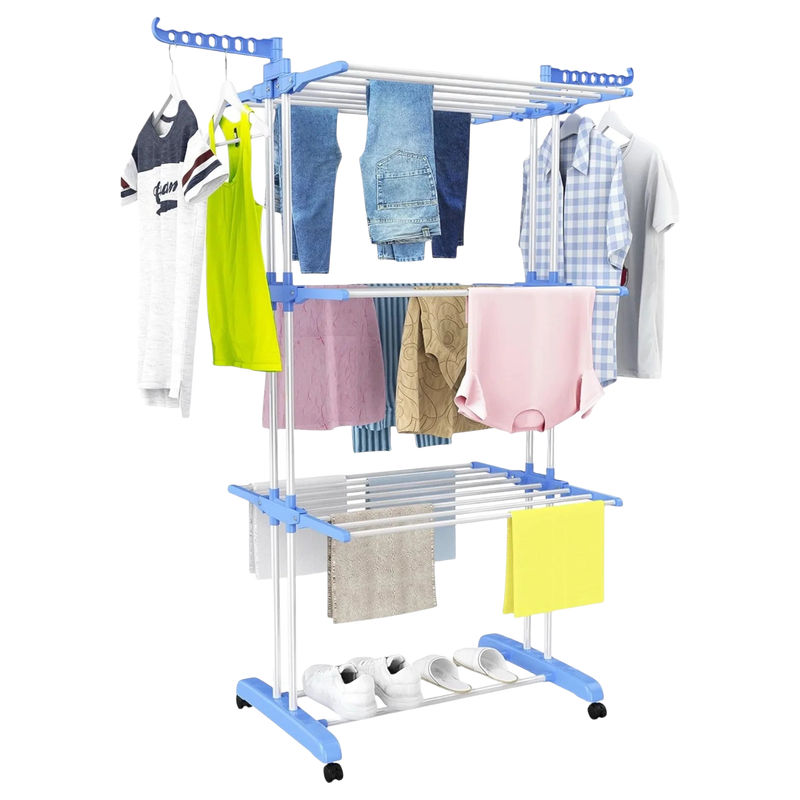 Tendedero de Ropa Plegable Mikomika Acero Inoxidable 4 Niveles 35kg