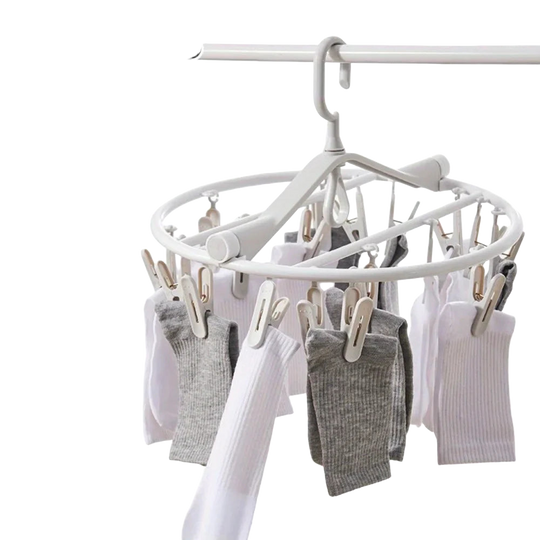 Tendedero de ropa plegable multifuncional con pinzas de plástico
