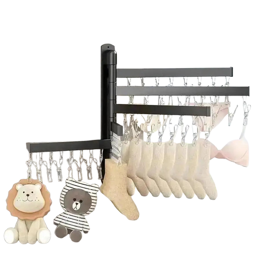 Tendedero de Ropa Plegable Multifuncional Sin Agujeros para Cocina, Baño, Balcón