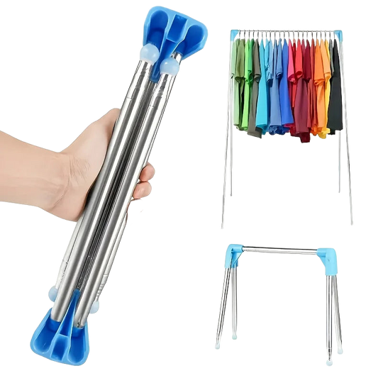 Tendedero de Ropa Plegable Portátil, Extensible 13-28 Pulgadas para Viaje y Camping, Compacto, Estructura Metálica