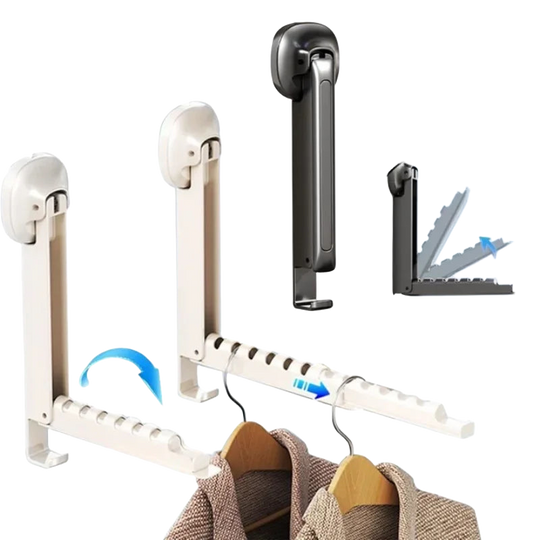 Tendedero de Ropa Plegable Retráctil de Pared con Ventosa