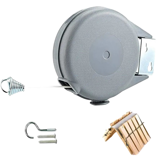 Tendedero de Ropa Plegable Retráctil Sin Taladro Antideslizante Reforzado para Interior/Exterior