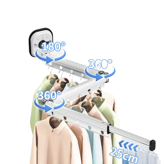 Tendedero de Ropa Plegable Retráctil sin Taladros con Ventosa