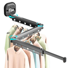 Tendedero de Ropa Plegable Telescópico con Ventosa, Colgador Invisible para Balcón