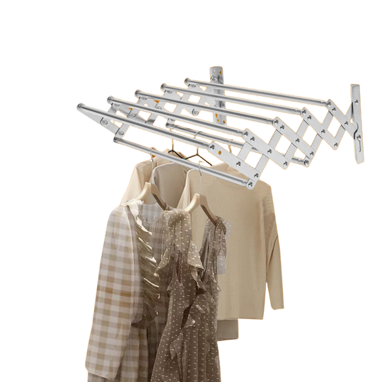 Tendedero de ropa plegable, tamaño telescópico de 42–80 cm, extensible frontal‑trasero e izquierda‑derecha, ahorro de espacio, estructura estable, ide
