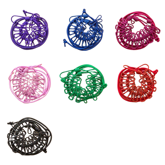 Tendedero de Ropa Portátil con 12 Pinzas Multifuncional Cuerda Extensible para Ropa Exterior LYS001