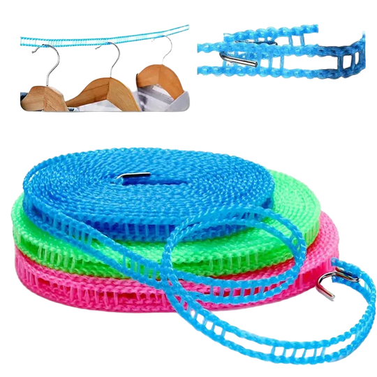 Tendedero de Ropa Portátil Multicolor 3/5/8M para Interior y Exterior