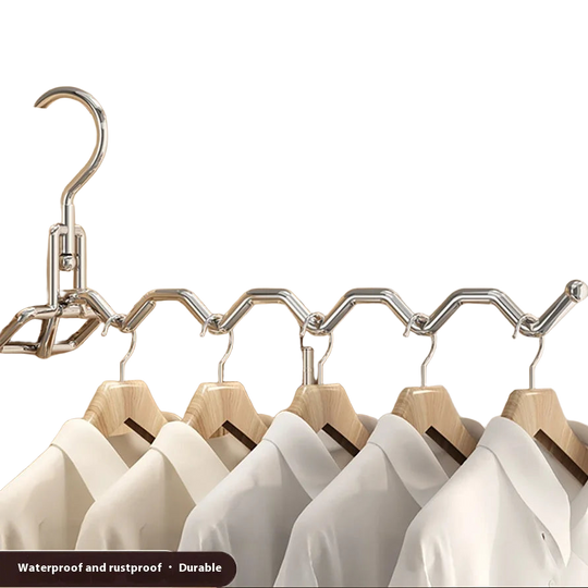 Tendedero de Ropa Portátil Multifuncional - Percha de Acero Inoxidable Plegable para Viaje, Dormitorio, Interior y Exterior