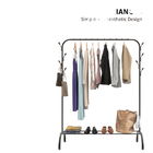 Tendedero de Ropa Resistente BRIEFNESS con Ganchos, Negro, 110 x 40 x 150 cm