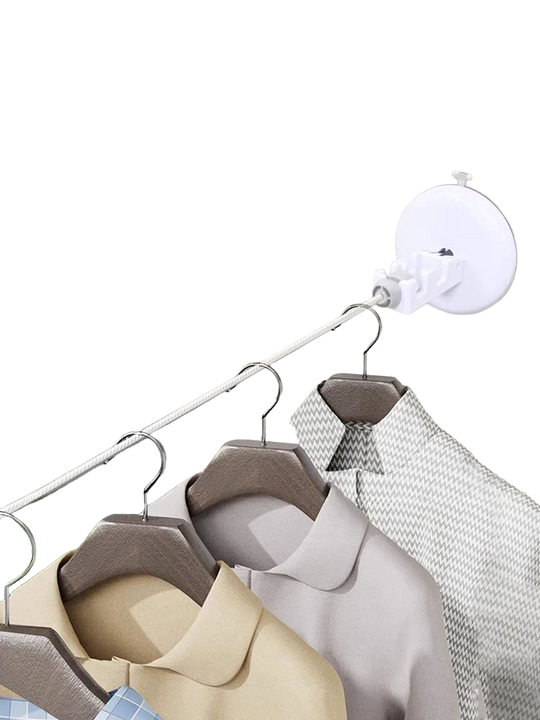 Tendedero de Ropa Retráctil con Ventosa - 5m/10m Blanco/Negro