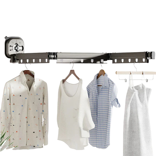 Tendedero de Ropa Retráctil con Ventosa Sin Perforaciones de Aleación de Aluminio Plegable Portátil para Viaje y Hogar