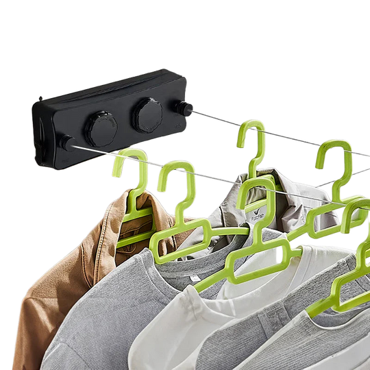 Tendedero de Ropa Retráctil de Acero Inoxidable, 5.1m, Montaje en Pared
