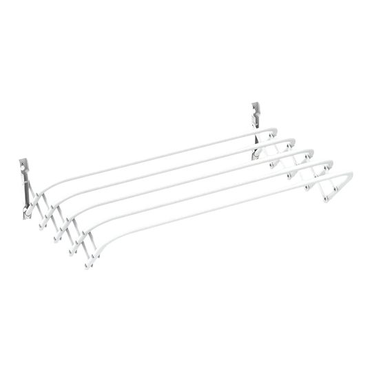 Tendedero de Ropa Retráctil de Pared 100cm - Karawan, Metal Blanco, 5 Metros, Acero Inoxidable